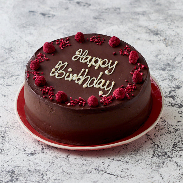 Personalised Vegan Chocolate Raspberry Velvet Cake