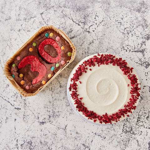 Mini Numbered Brownie Slab & Cake