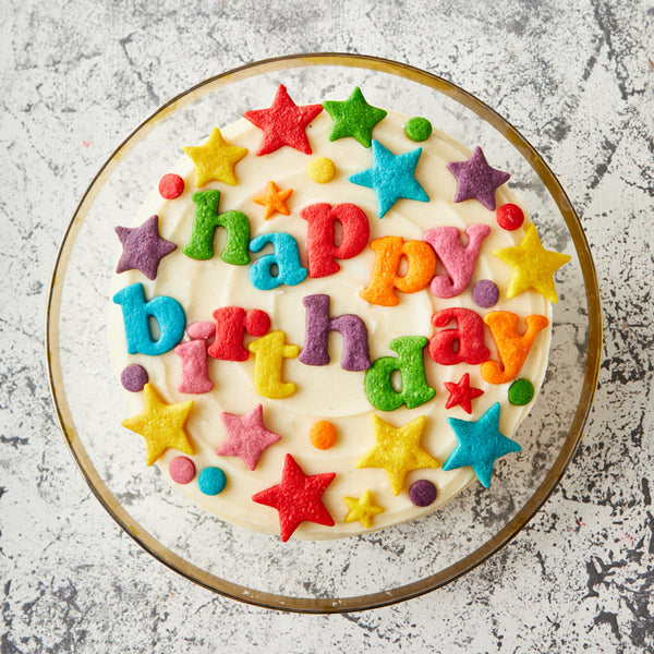 Rainbow Happy Birthday Cake