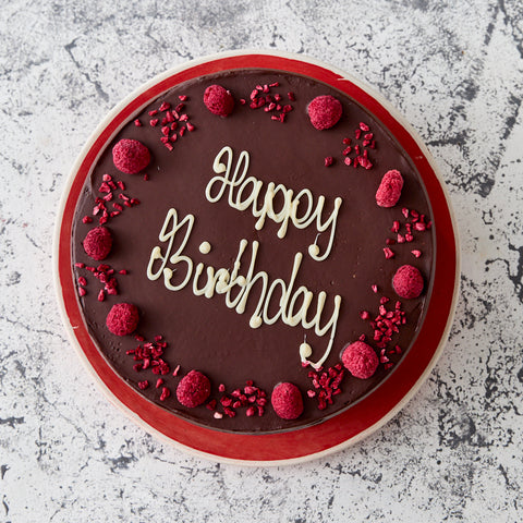 Personalised Vegan Chocolate Raspberry Velvet Cake