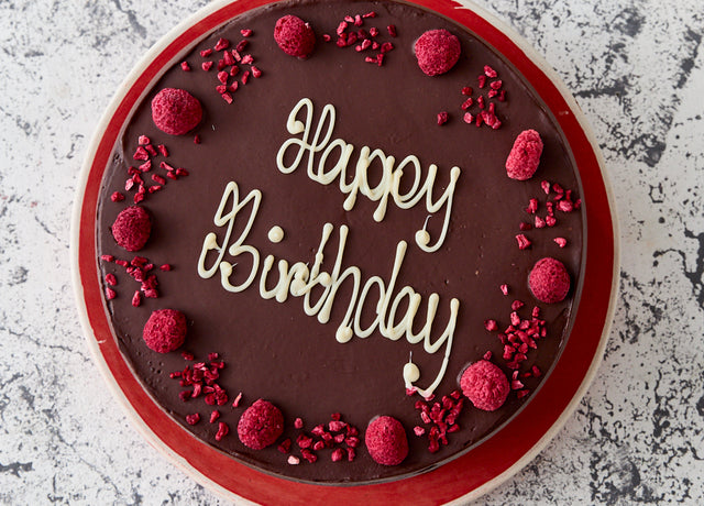 Personalised Vegan Chocolate Raspberry Velvet Cake