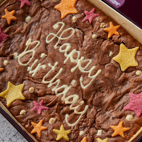 Star Border Happy Birthday Brownie Slab