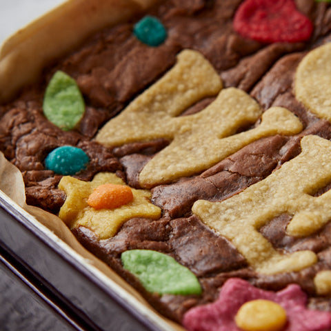 Floral Border Get Well Brownie Slab