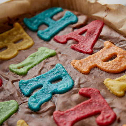 Rainbow Happy Birthday Brownie Slab