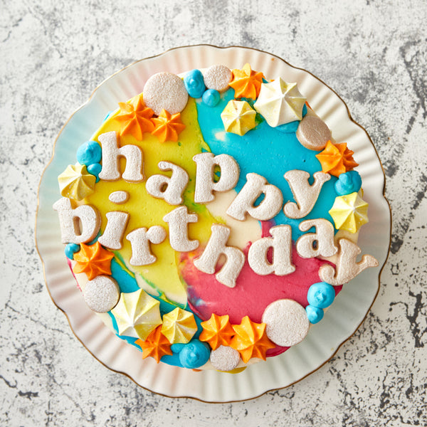 Colour Splash Happy Birthday Cake