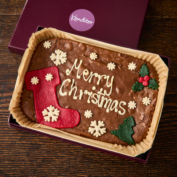 Personalised Merry Christmas Brownie Slab