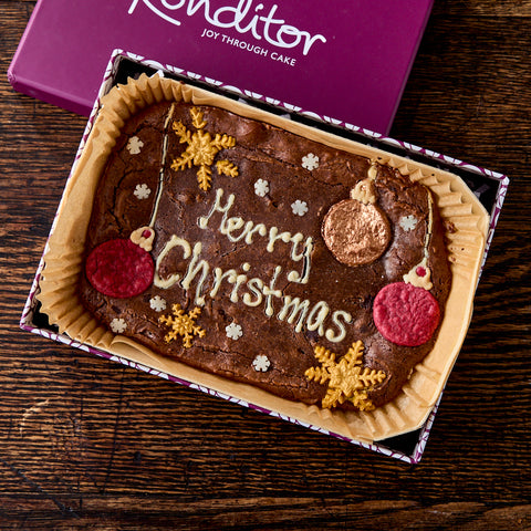 Personalised Christmas Chocolate Brownie Slab