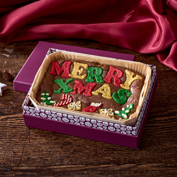 Merry XMAS Chocolate Brownie Slab