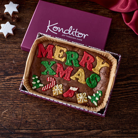 Merry XMAS Chocolate Brownie Slab