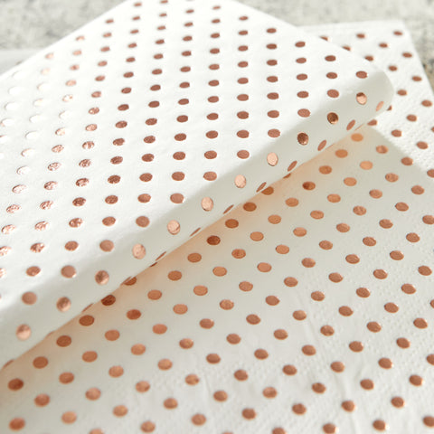 Spotty Print Rose Gold Napkins
