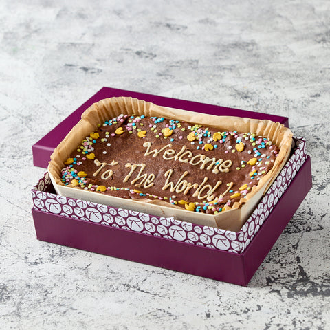 Personalised New Baby Brownie Slab