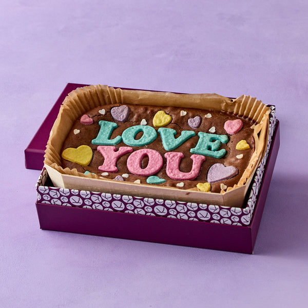 Valentine's 'LOVE YOU' Chocolate Brownie Slab