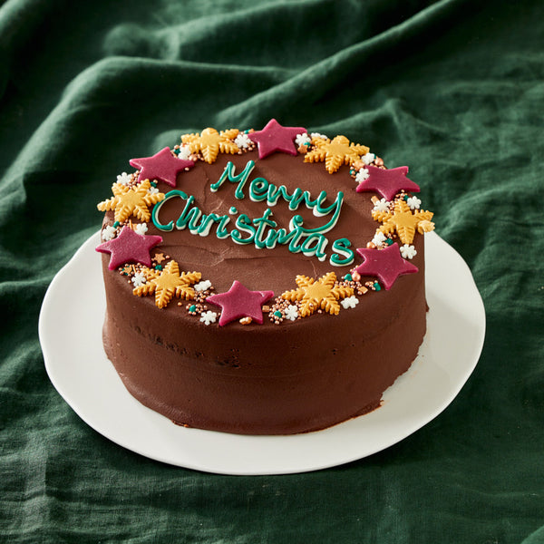 Vegan Christmas Snowflake and Stars Cake
