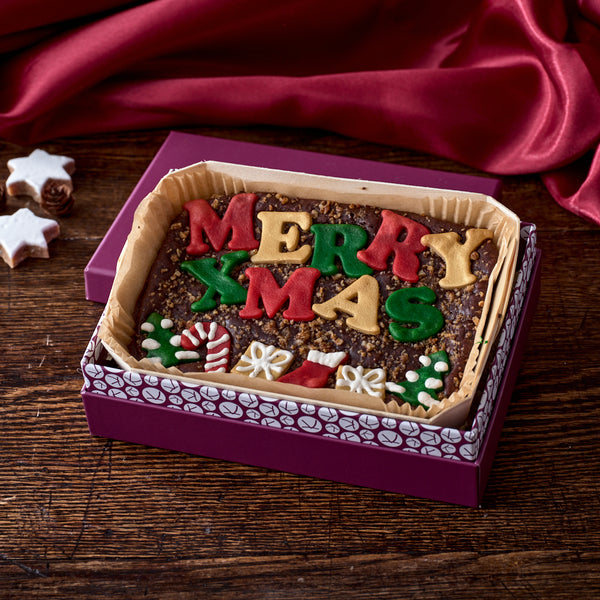 Vegan Merry XMAS Chocolate Brownie Slab