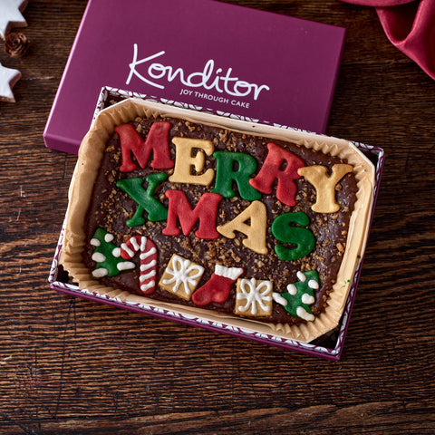 Vegan Merry XMAS Chocolate Brownie Slab