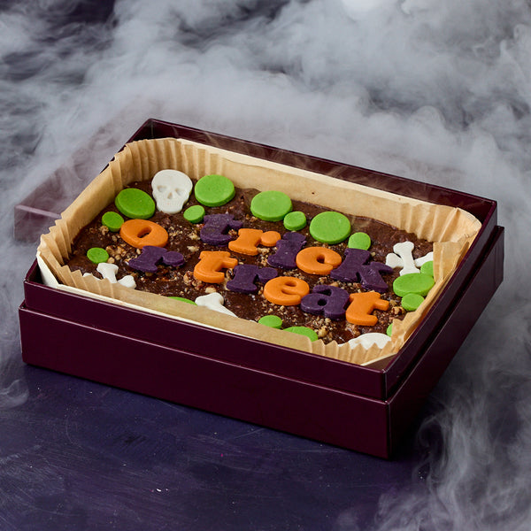 Vegan & Wheat Free Trick or Treat Brownie Slab