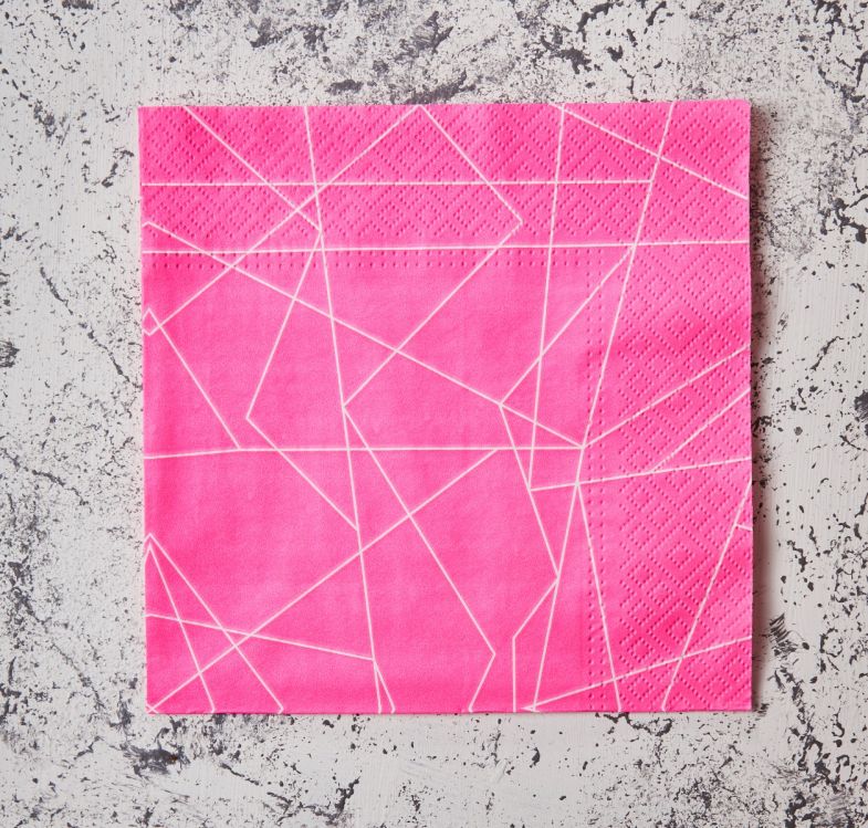 Neon Pink Geometric Paper Napkins